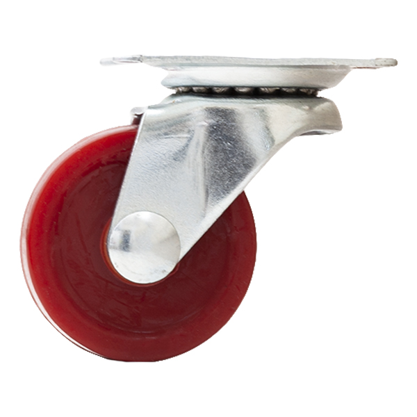 Красное колесо для мебели усиленное поворотное колесо 32 мм (красная резина)