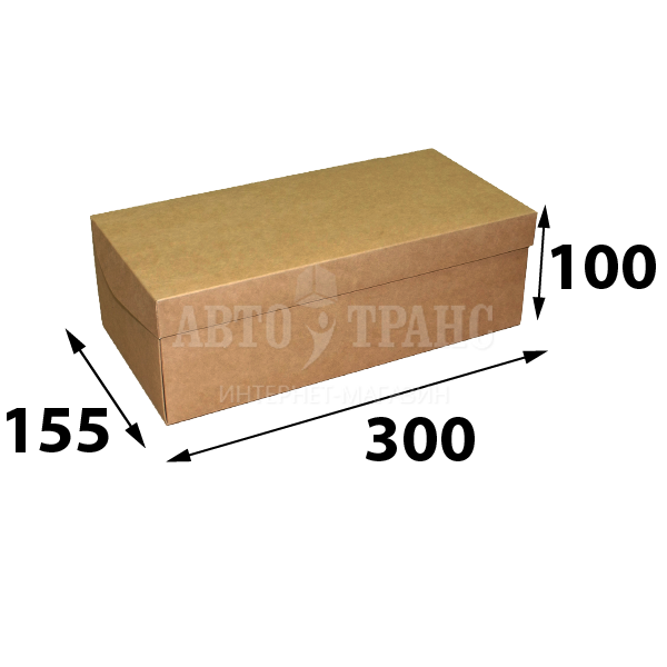 Крафт коробка моноблок без окна, 300*155*100 мм