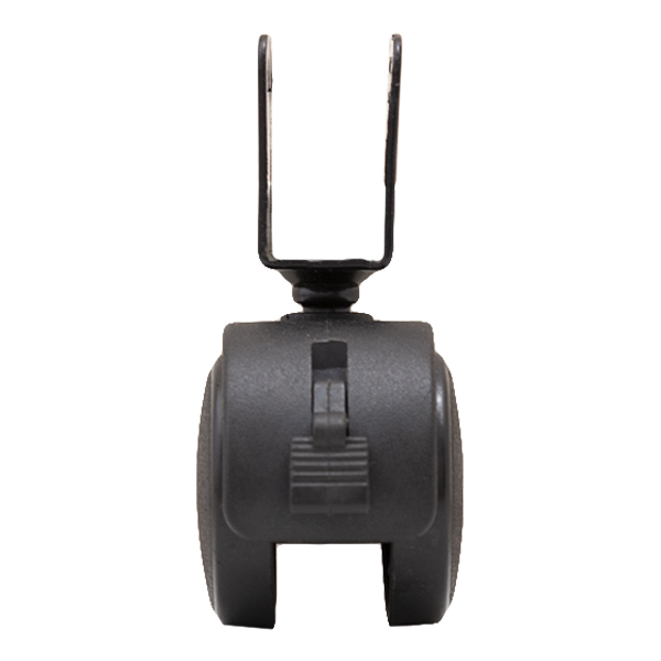 Колесо мебельное поворотное под ДСП (16 мм) 40 мм с тормозом (черный пластик)
