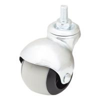 Мебельное поворотное колесо шарик с болтом М10 50 мм (серая резина)