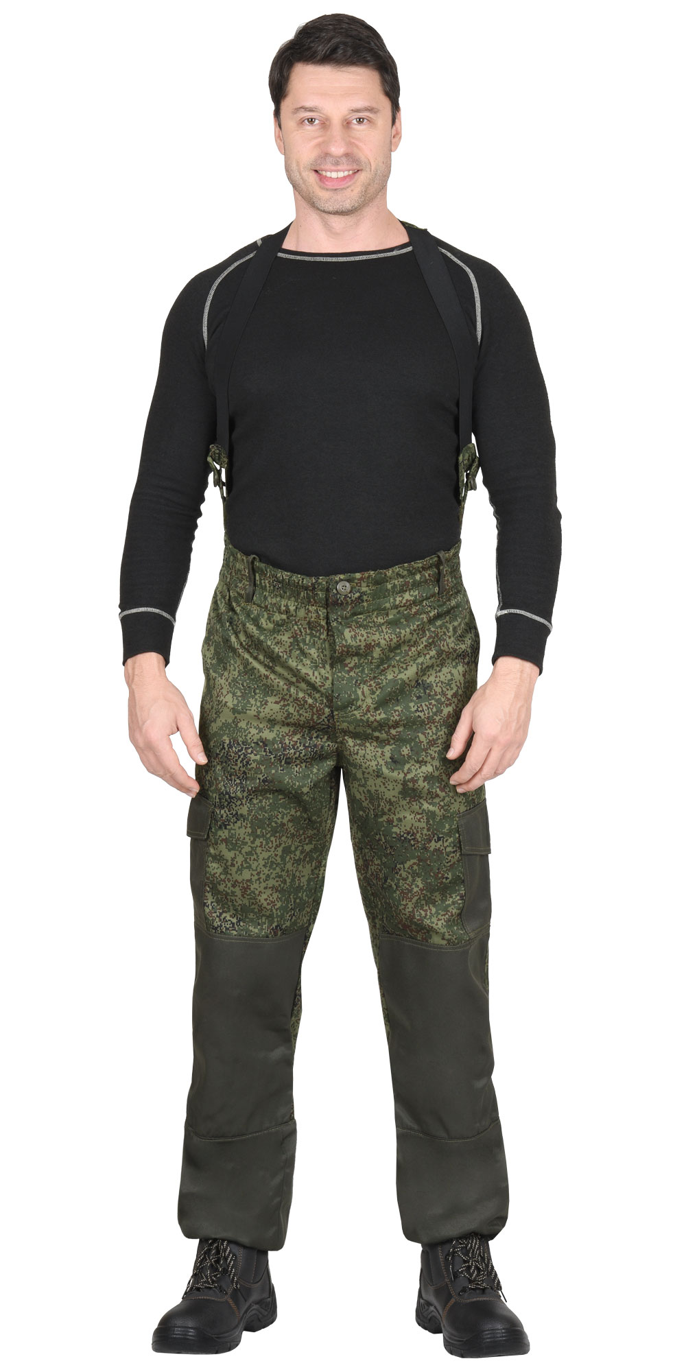 Костюм "Горка" куртка, брюки КМФ Цифра зеленая с отделкой Хаки