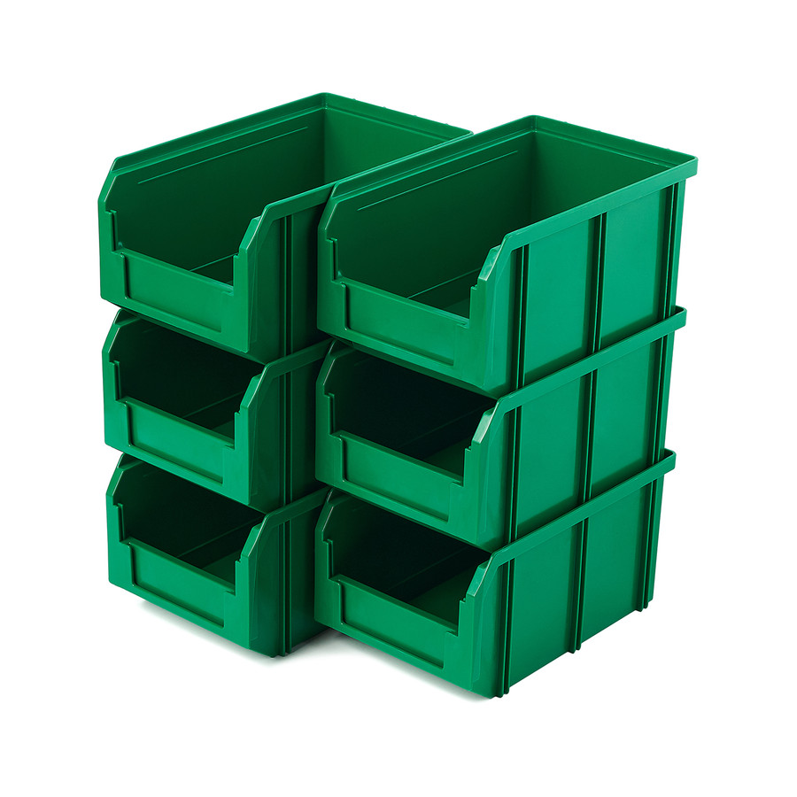 Пластиковый ящик V-2-К6-зеленый, 234х149х120 мм, комплект 6 шт.