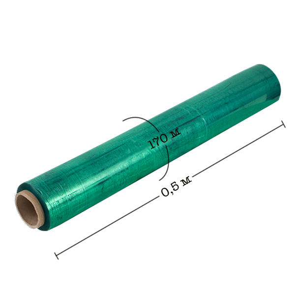 Стрейч пленка зеленая, 500 мм, 20 мкм, 1.2 кг