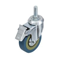 SCtgb55 Колесо термо-пластичная резина поворотное колесо Д-125 мм. с болтом тормозом