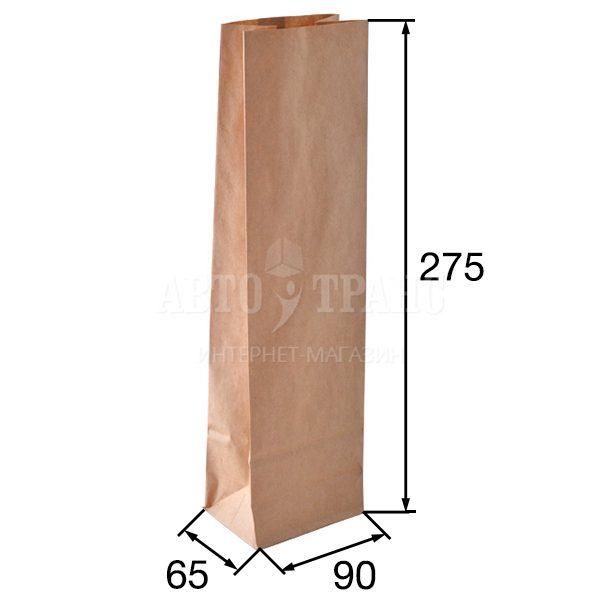 Крафт пакет, 9*6.5*27.5 см