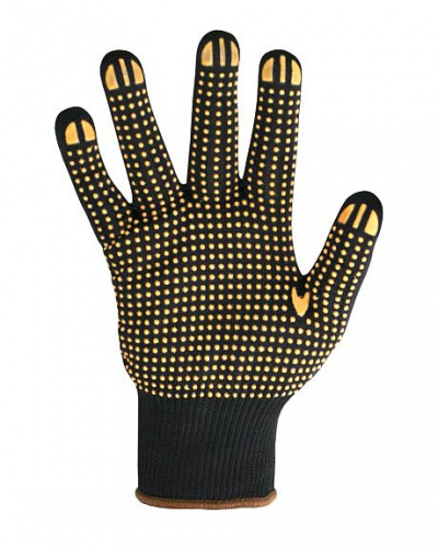 Перчатки "НейпДот-Ч" (нейлон, ПВХ-точка, цвет черный), в уп.300пар