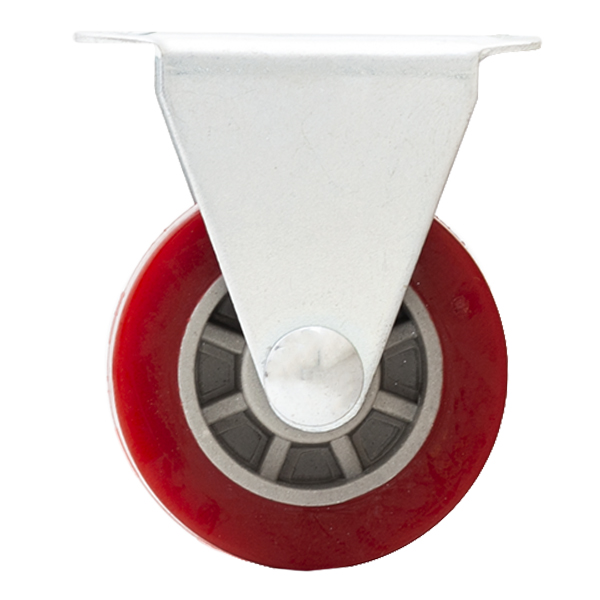 Мебельное неповоротное колесо Д-38 мм (красный пластик)