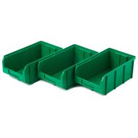 Пластиковый ящик V-3-К3-зеленый, 342х207х143 мм, комплект 3 шт.