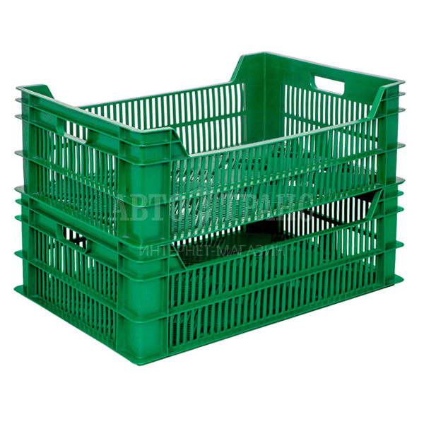 Пластиковый ящик, зелёный, 600*400*200 мм