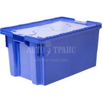 Пластиковый ящик с крышкой, синий, морозостойкий, 600*400*300 мм