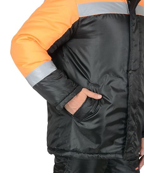 Куртка "Спецмонтаж" черная с оранжевым