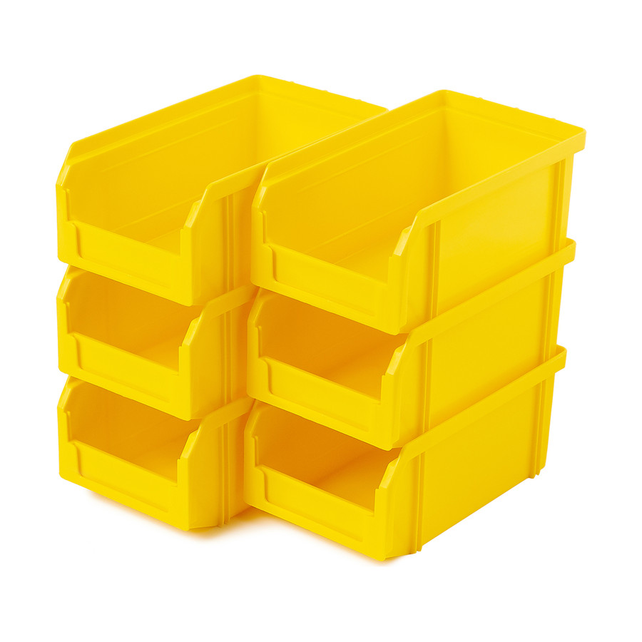 Пластиковый ящик V-1-К6-желтый, 172х102х75 мм, комплект 6 шт.