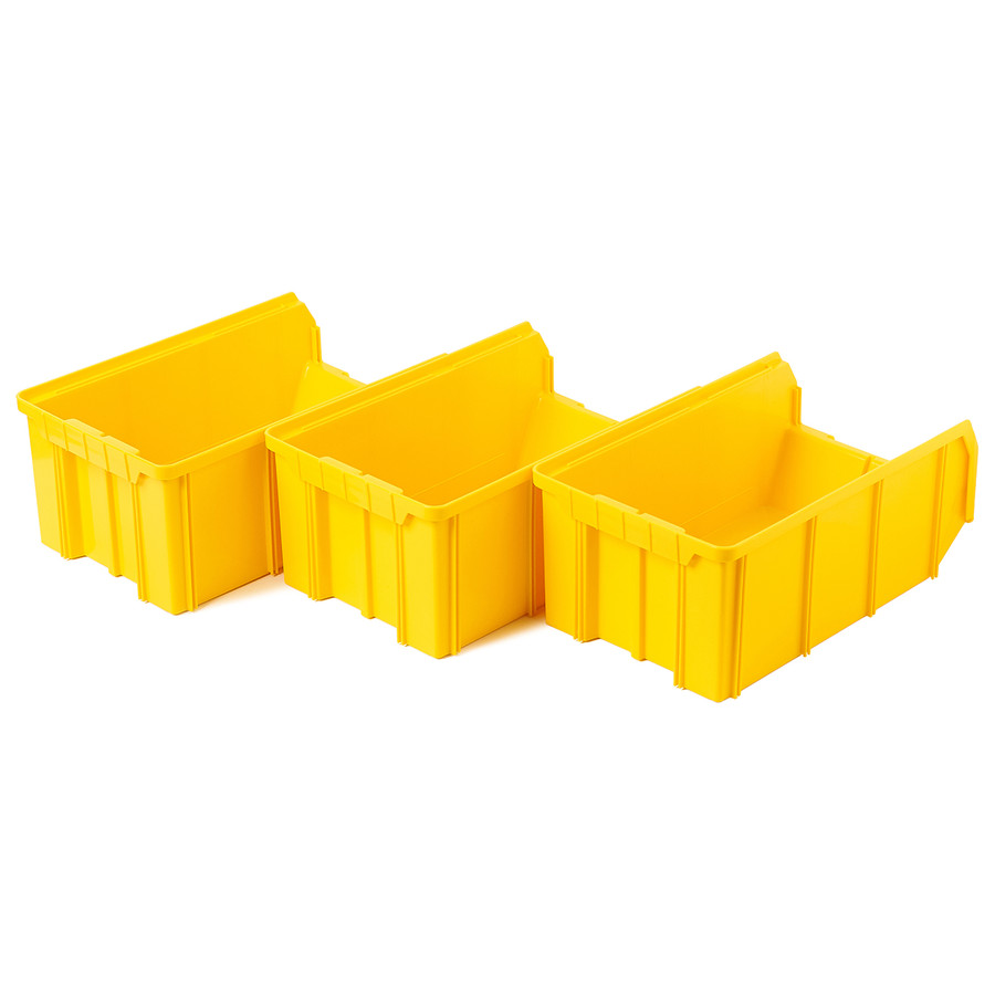 Пластиковый ящик V-3-К3-желтый, 342х207х143 мм, комплект 3 шт.