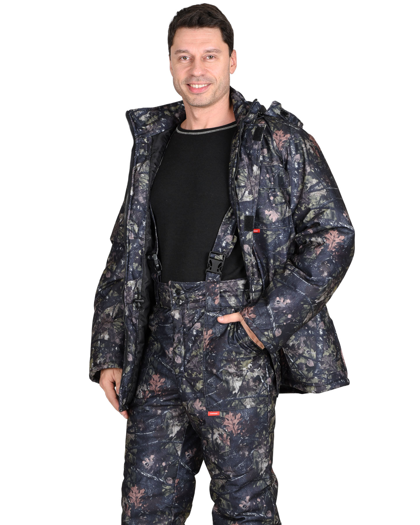 Костюм "Тайга" зимний: куртка, брюки. (тк.Алова) КМФ Темный лес (меркурий)