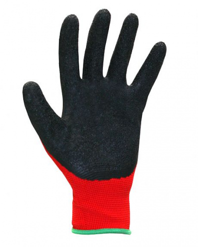 Перчатки "НейпЛат" (нейлон с латексом, цвет красный с черным) р. 7,8,9,10, в уп.240пар