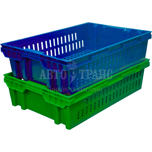 Пластиковый ящик, синий, 600*400*152 мм