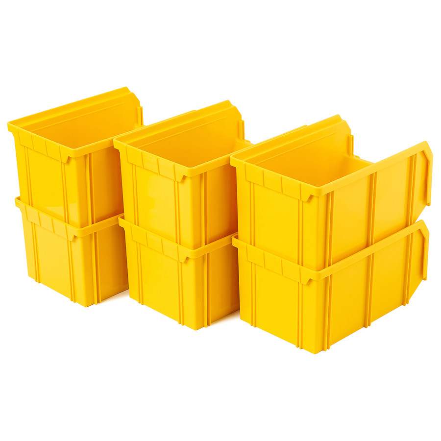 Пластиковый ящик V-2-К6-желтый, 234х149х120 мм, комплект 6 шт.