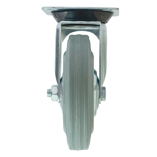 Колесо поворотное для тележки серая резина Д-200 мм.