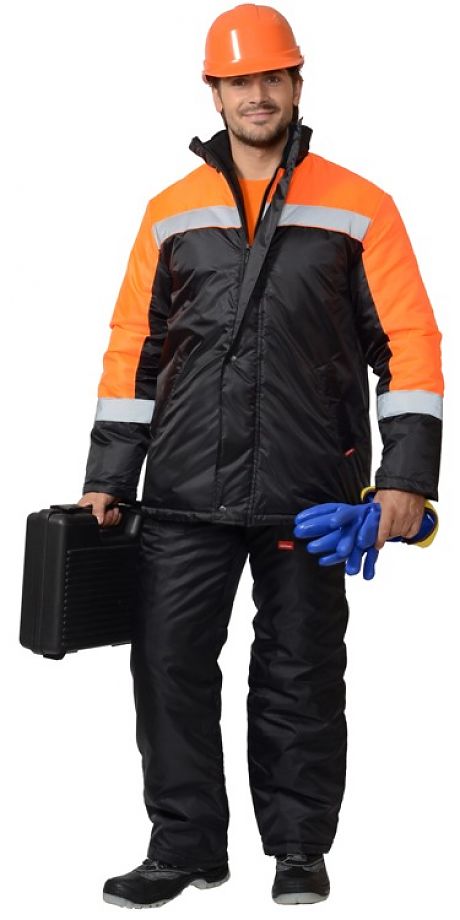 Куртка "Спецмонтаж" черная с оранжевым