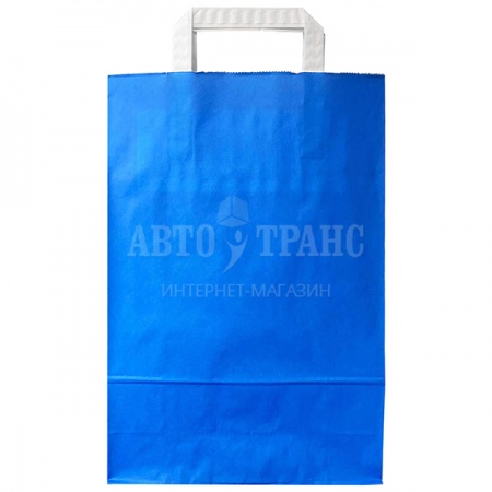 Крафт пакет с плоской ручкой «Синий», 24*10*37 см