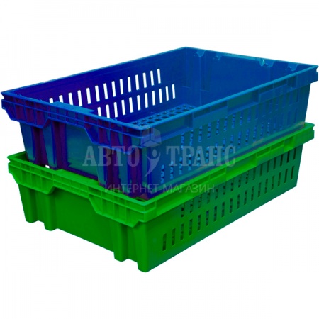 Пластиковый ящик, зелёный, 600*400*152 мм