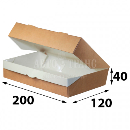 Крафт коробка моноблок без окна, 200*120*40 мм