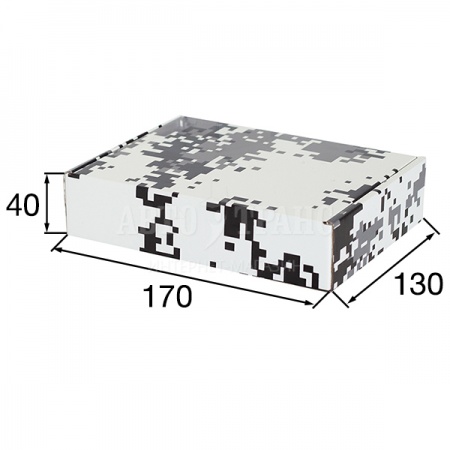 Подарочная коробка «Камуфляж зимний пиксель» КС-300, 170*130*40 мм