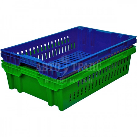Пластиковый ящик, зелёный, 600*400*152 мм