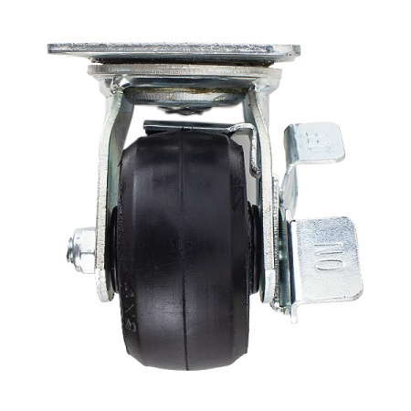 Scdb80 Большегрузное обрезиненное поворотное колесо с тормозом Д-200 мм.