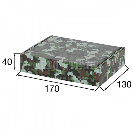 Подарочная коробка «Камуфляж лесной пиксель» КС-300, 170*130*40 мм