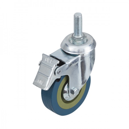 SCtgb25 Колесо термо-пластичная резина поворотное колесо Д-50 мм. с болтом тормозом