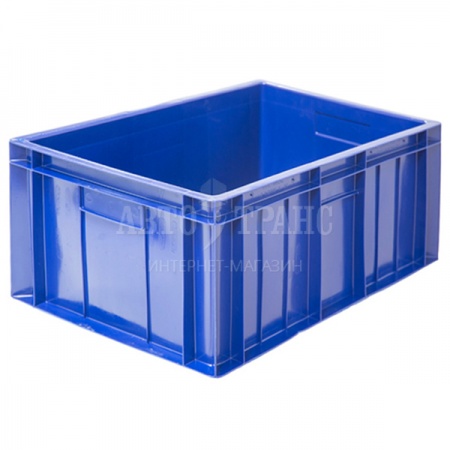 Пластиковый ящик для мяса, синий, 600*400*250 мм