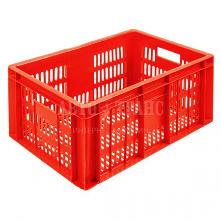 Пластиковый ящик, красный, 600*400*250 мм
